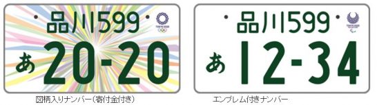 東京2020オリンピック・パラリンピック競技大会特別仕様ナンバープレート